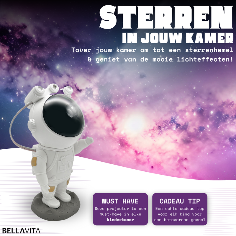 BELLAVITA Astronaut Sterren Projector - Nachtlamp