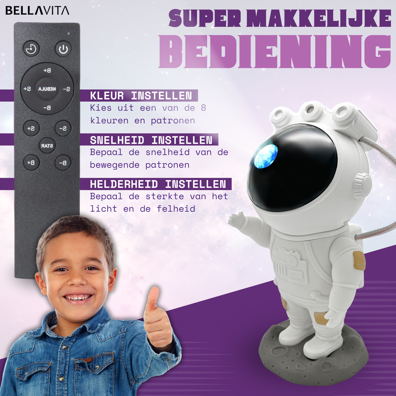 BELLAVITA Astronaut Sterren Projector - Nachtlamp