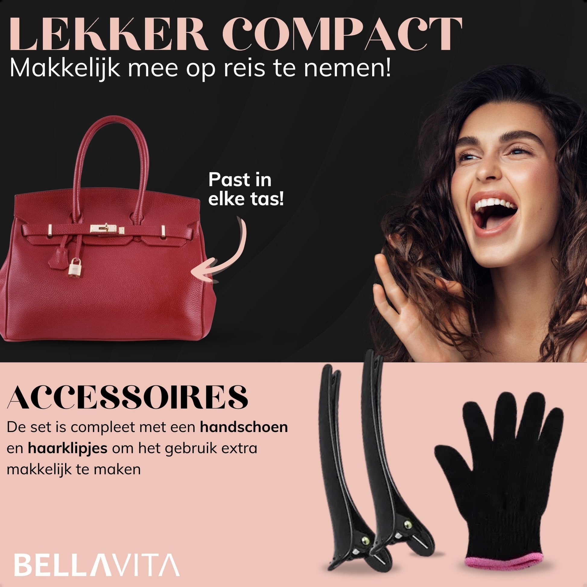 BELLAVITA ® 6 in 1 Krultang met opzetstukken - Bellavita