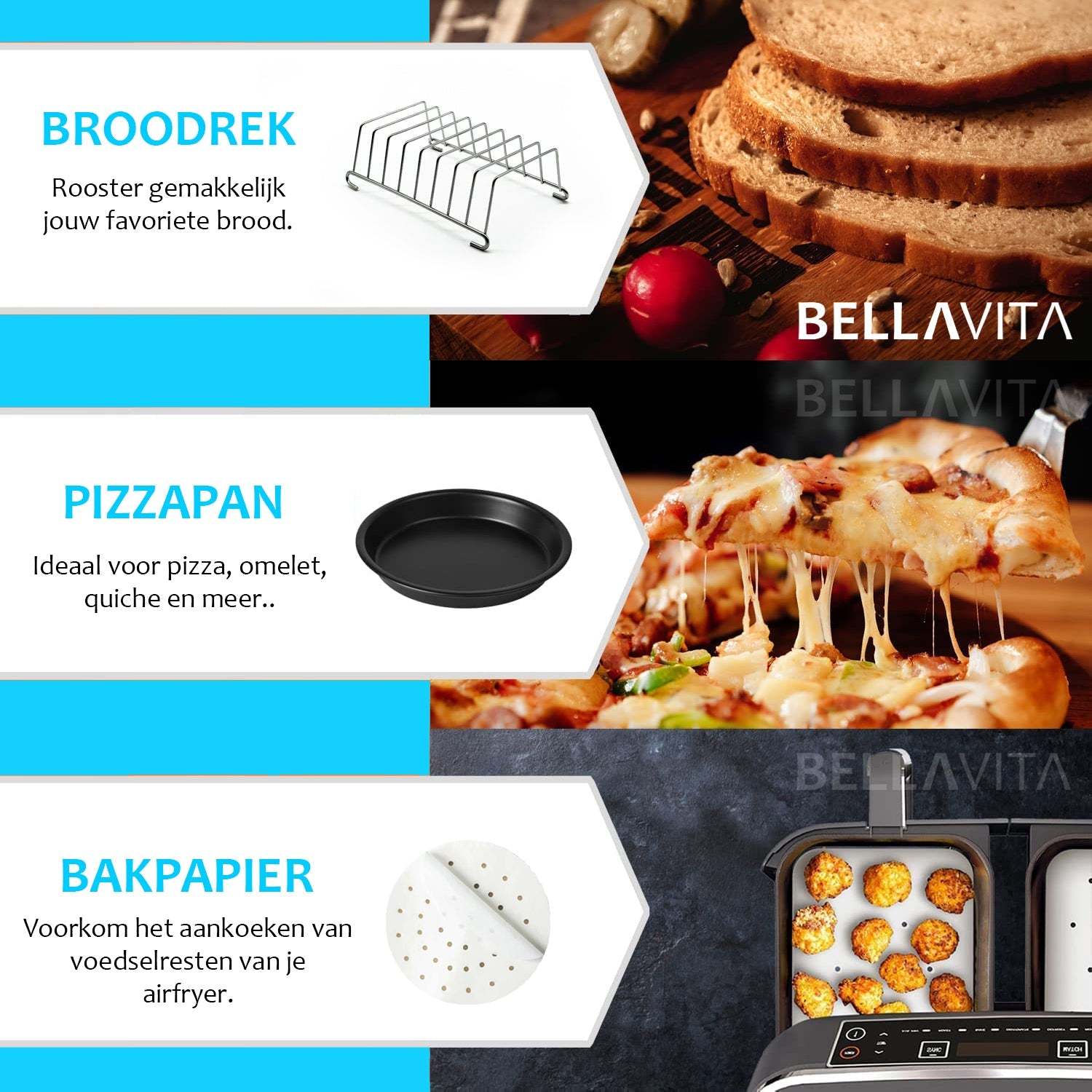 BELLAVITA ® Airfryer XL Accessoires 13 - delig - Bellavitastore.nl