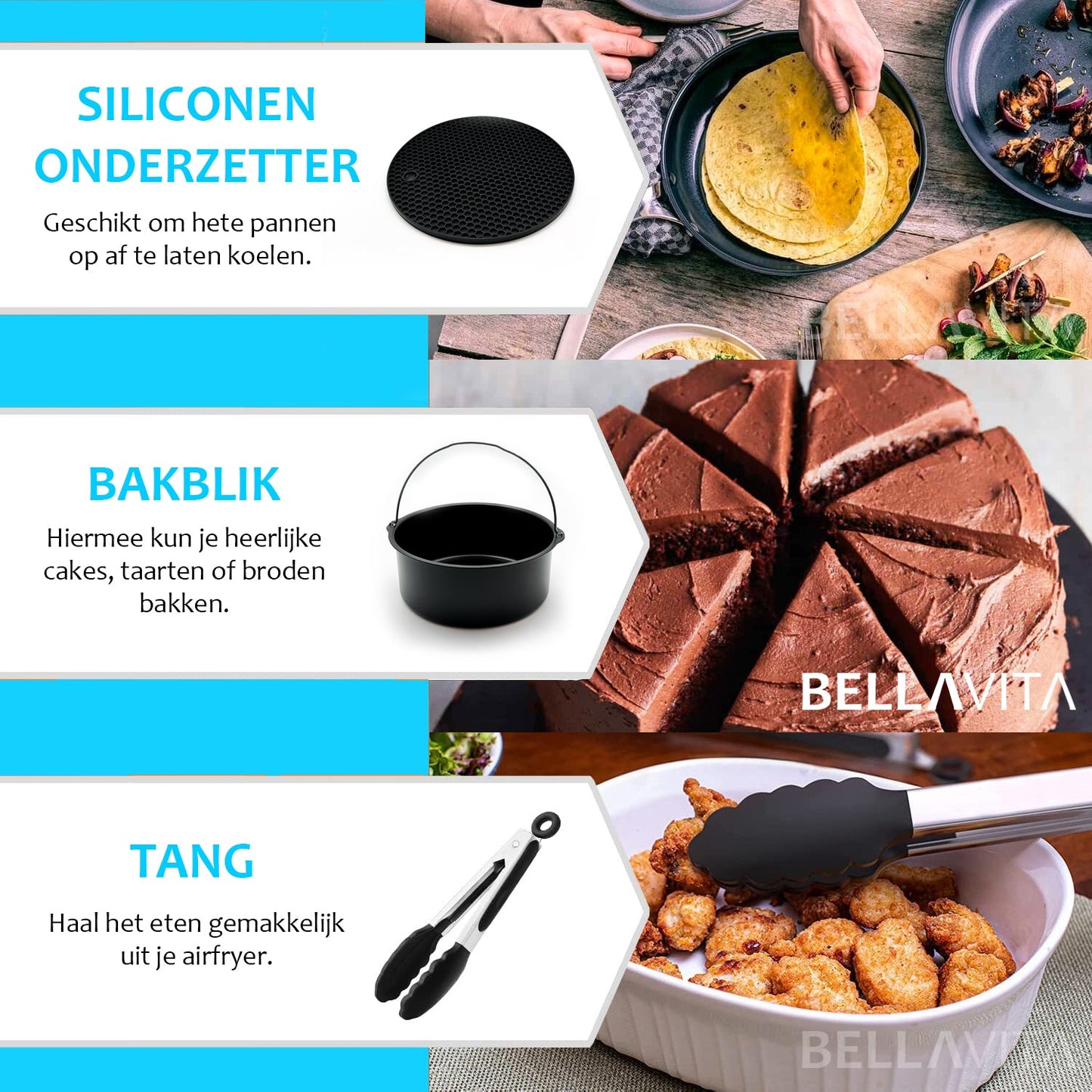 BELLAVITA ® Airfryer XL Accessoires 13 - delig - Bellavitastore.nl