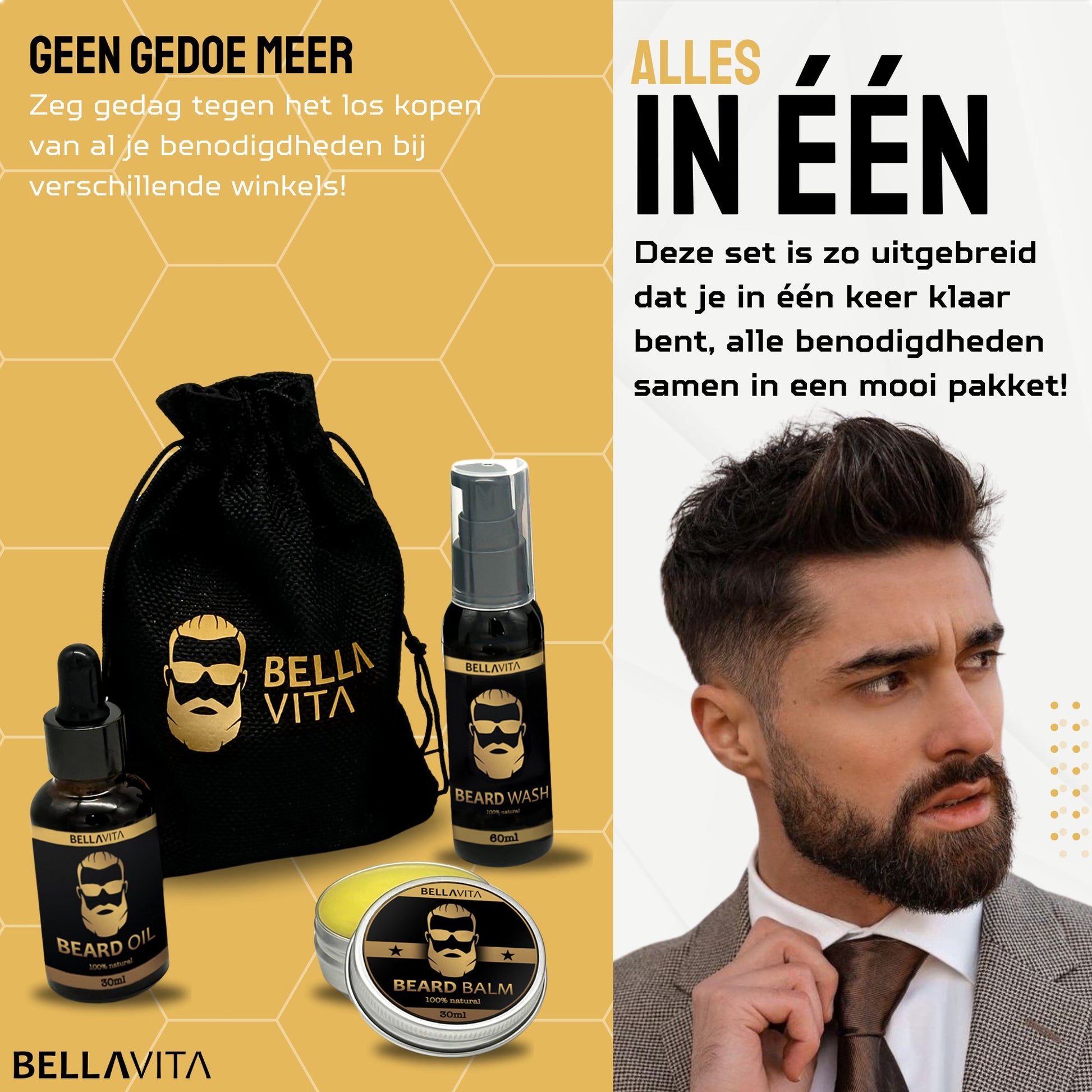 BELLAVITA ® Baardverzorgingset 9 - delig - Bellavitastore.nl