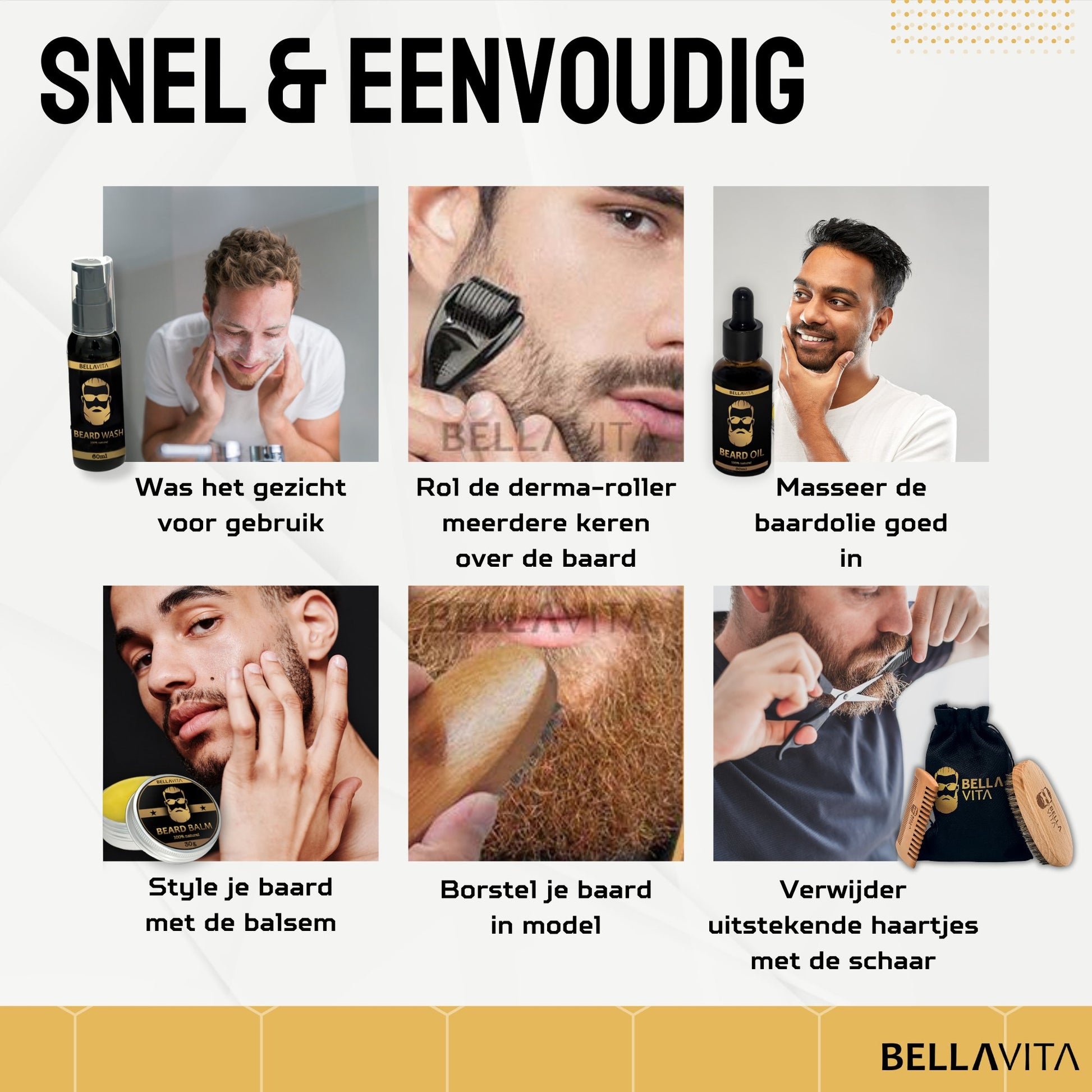 BELLAVITA ® Baardverzorgingset 9 - delig - Bellavitastore.nl