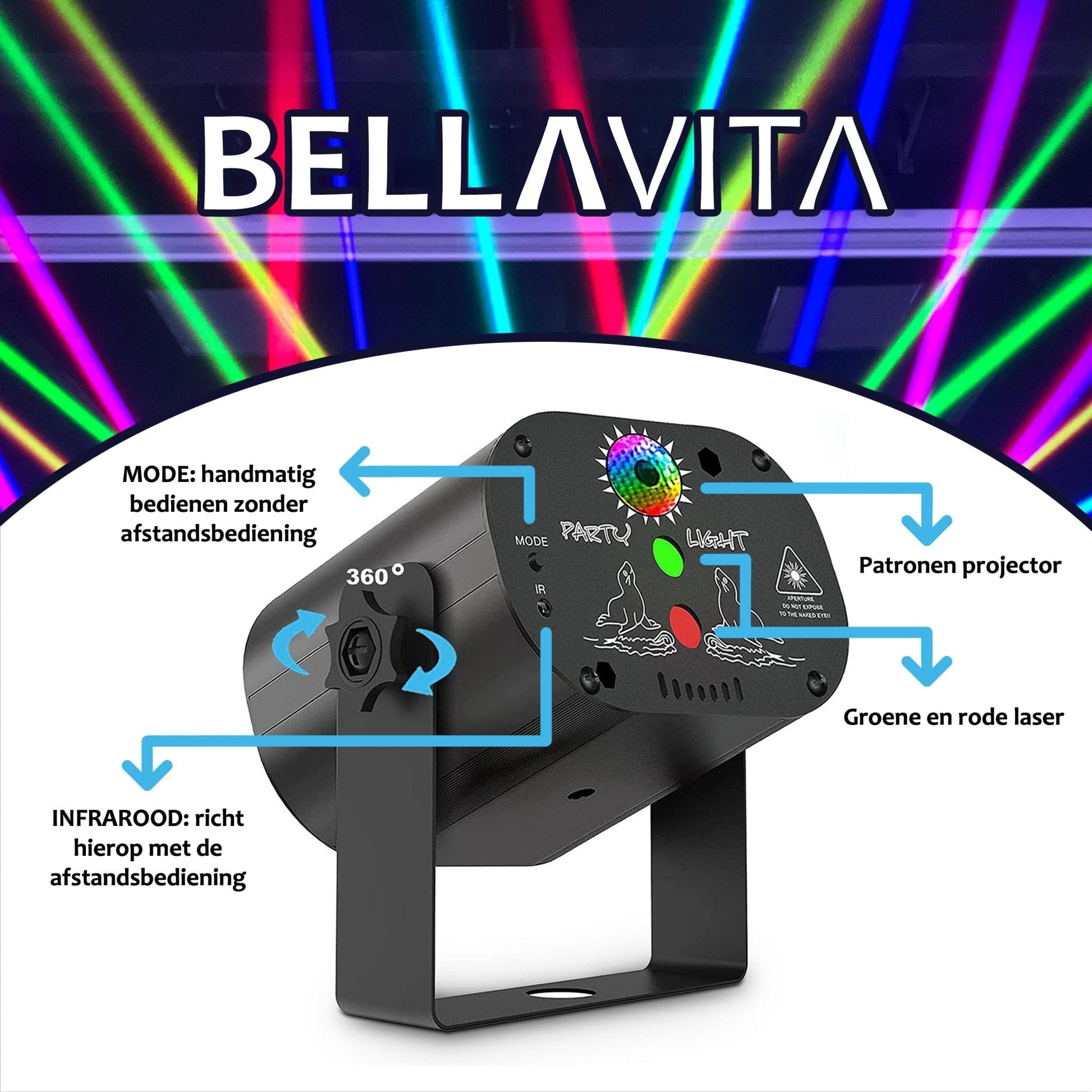 BELLAVITA ® Discolamp - Stroboscoop (klein) - Bellavita